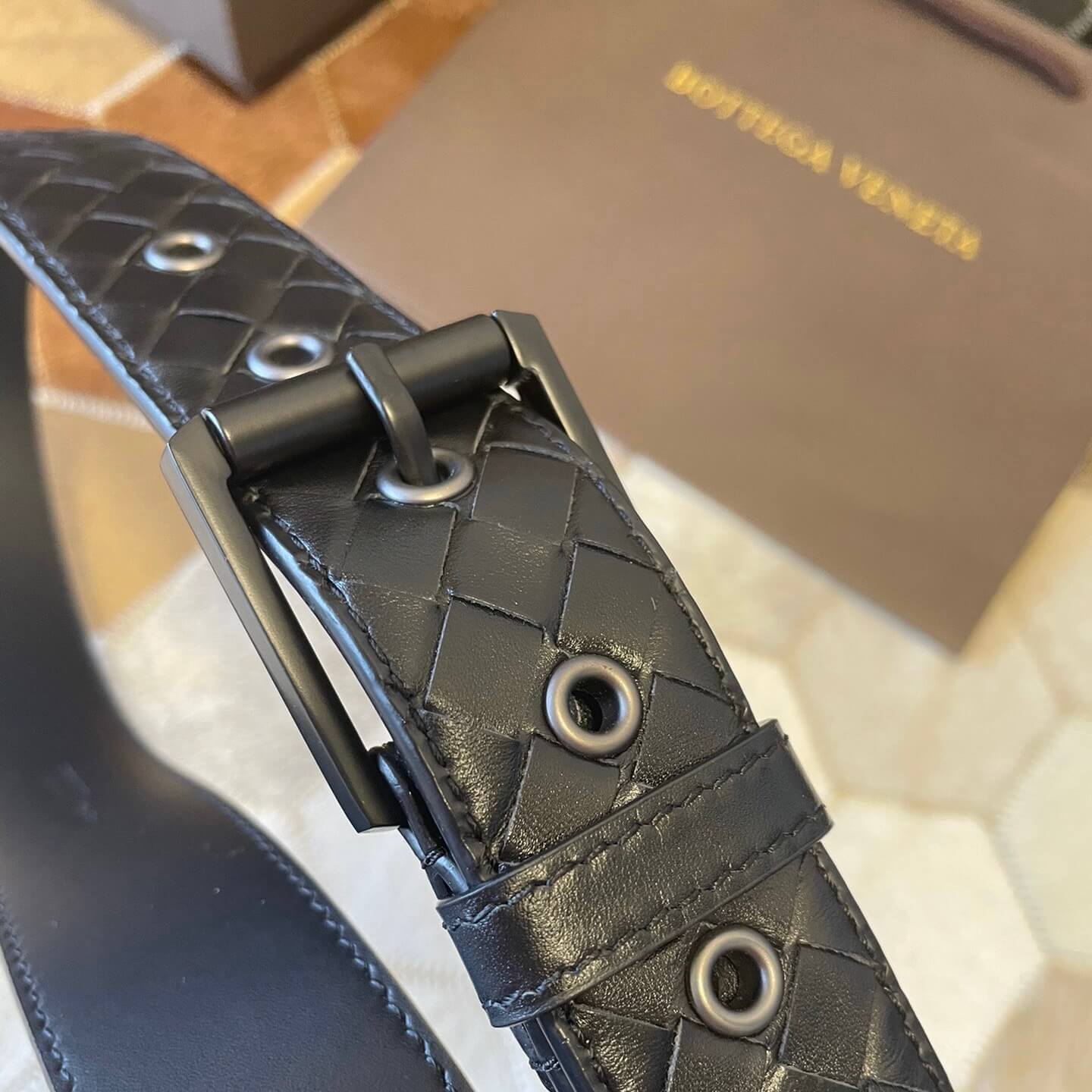 Minimalist Style Leather Woven Belt