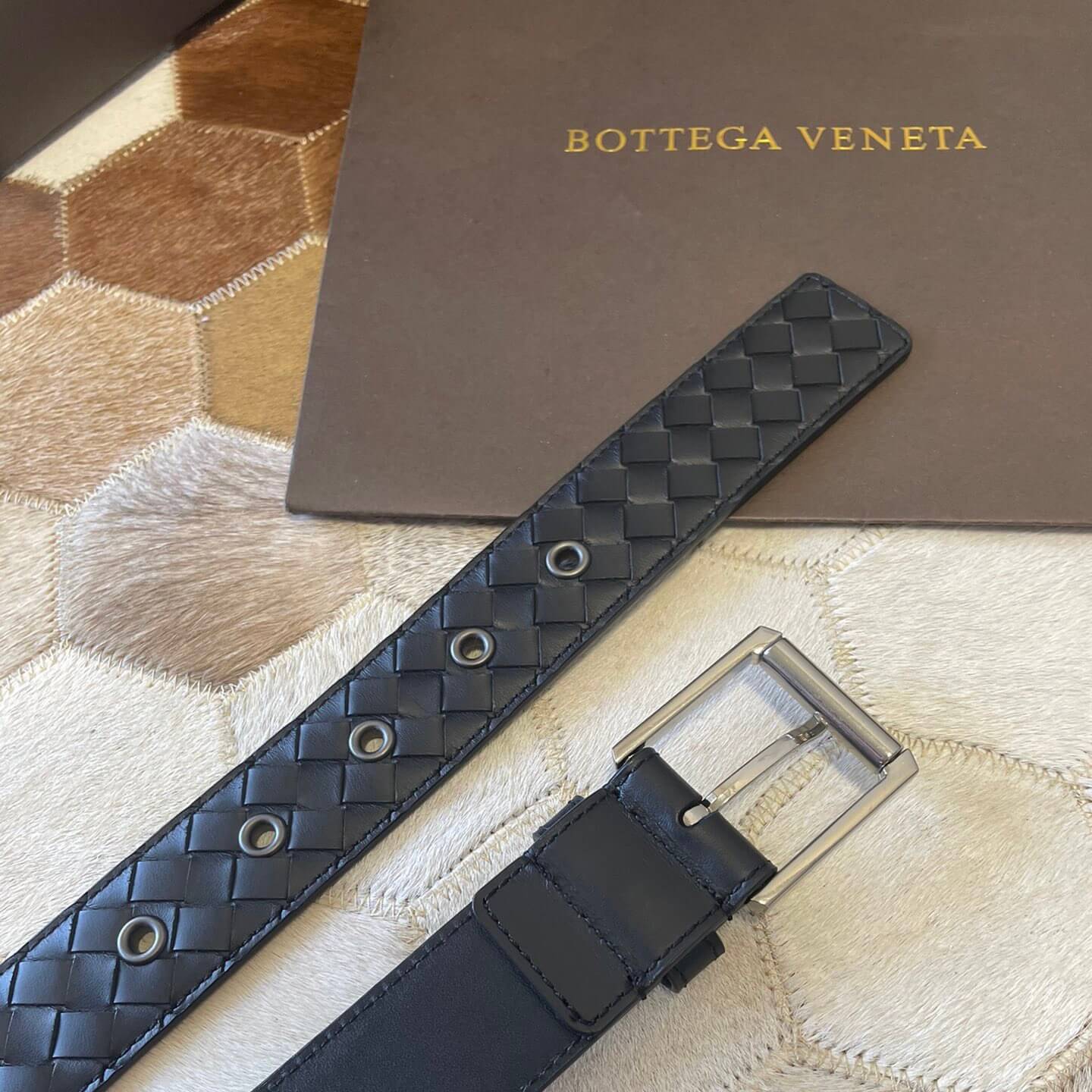 Minimalist Style Leather Woven Belt