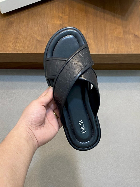Cowhide Material Slippers