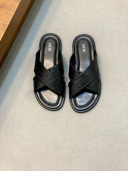 Cowhide Material Slippers
