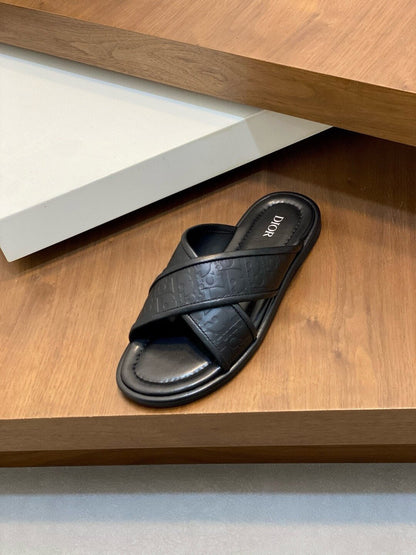 Cowhide Material Slippers
