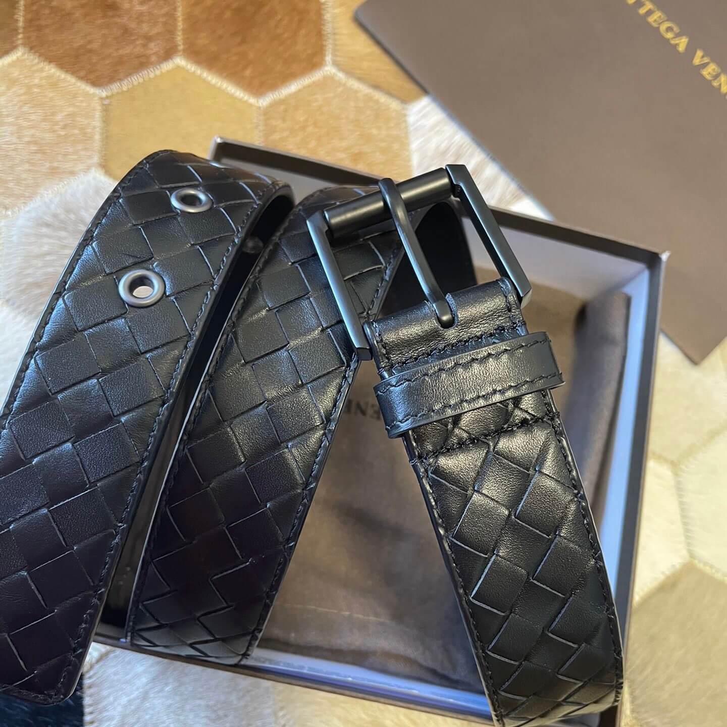 Minimalist Style Leather Woven Belt