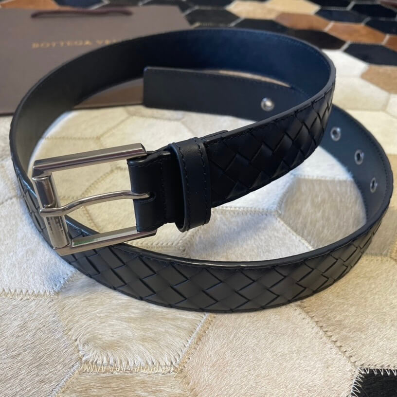 Minimalist Style Leather Woven Belt