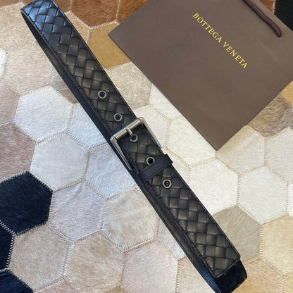 Minimalist Style Leather Woven Belt